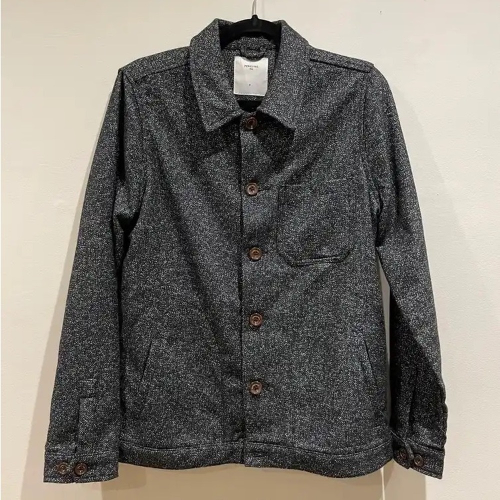 Percival Vincent Grey Melange Shirt Jacket
